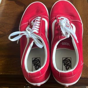 Red Vans old Skool style canvas.